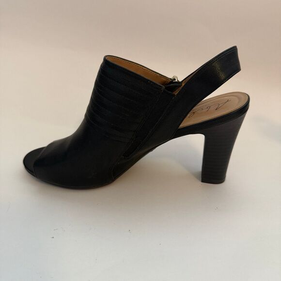 Abella Celia True Comfort Open Toe Sandals Black Block Heel Women's 8.5M - Picture 4 of 9